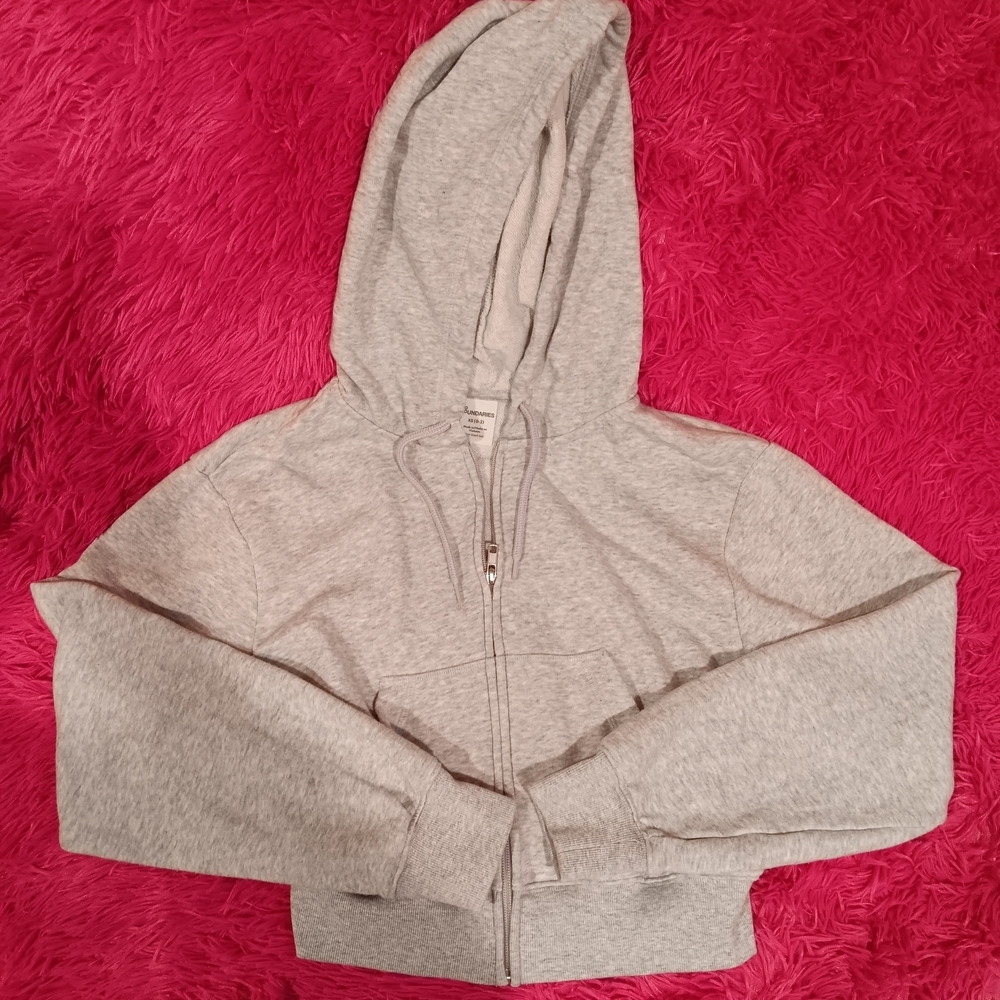 No Boundaries Light Gray Zip-Up Hoodie